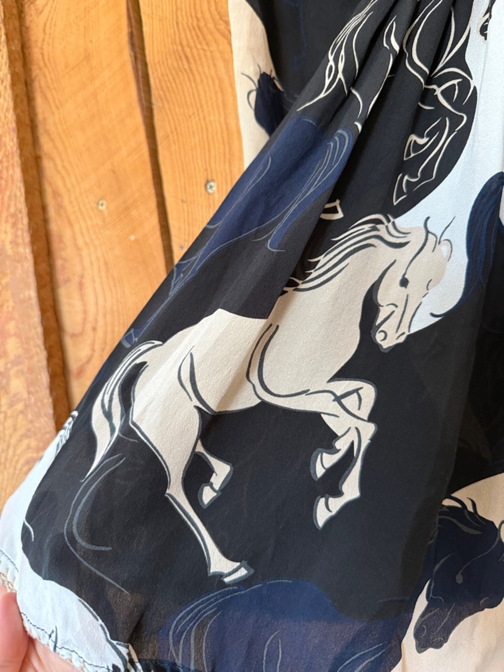CHASING UNICORNS << Runaway horses silk crepe wrap dress - Picture 13 of 13